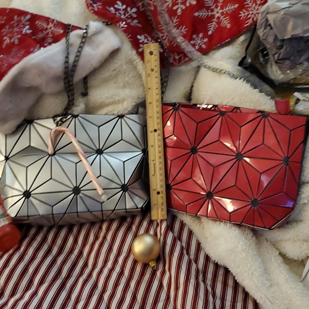 Isabella geometric star bags silver and red